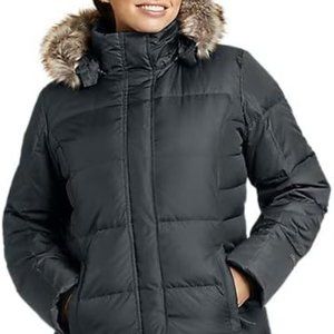 Eddie Bauer Women's Lodge Down Duffle Coat - Large Black